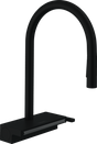Hansgrohe Aquno Select M81 Single Lever Kitchen Mixer 170 With Pull-out Spray And Sbox 3 Spray Modes - Matt Black - 73831670