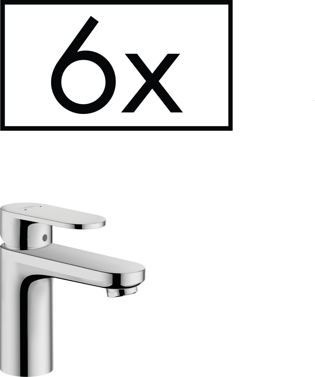 Hansgrohe Vernis Blend Single Lever Basin Mixer 70 with Pop-up Waste Set Project Pack (6 Pcs.) - Chrome - 71587000