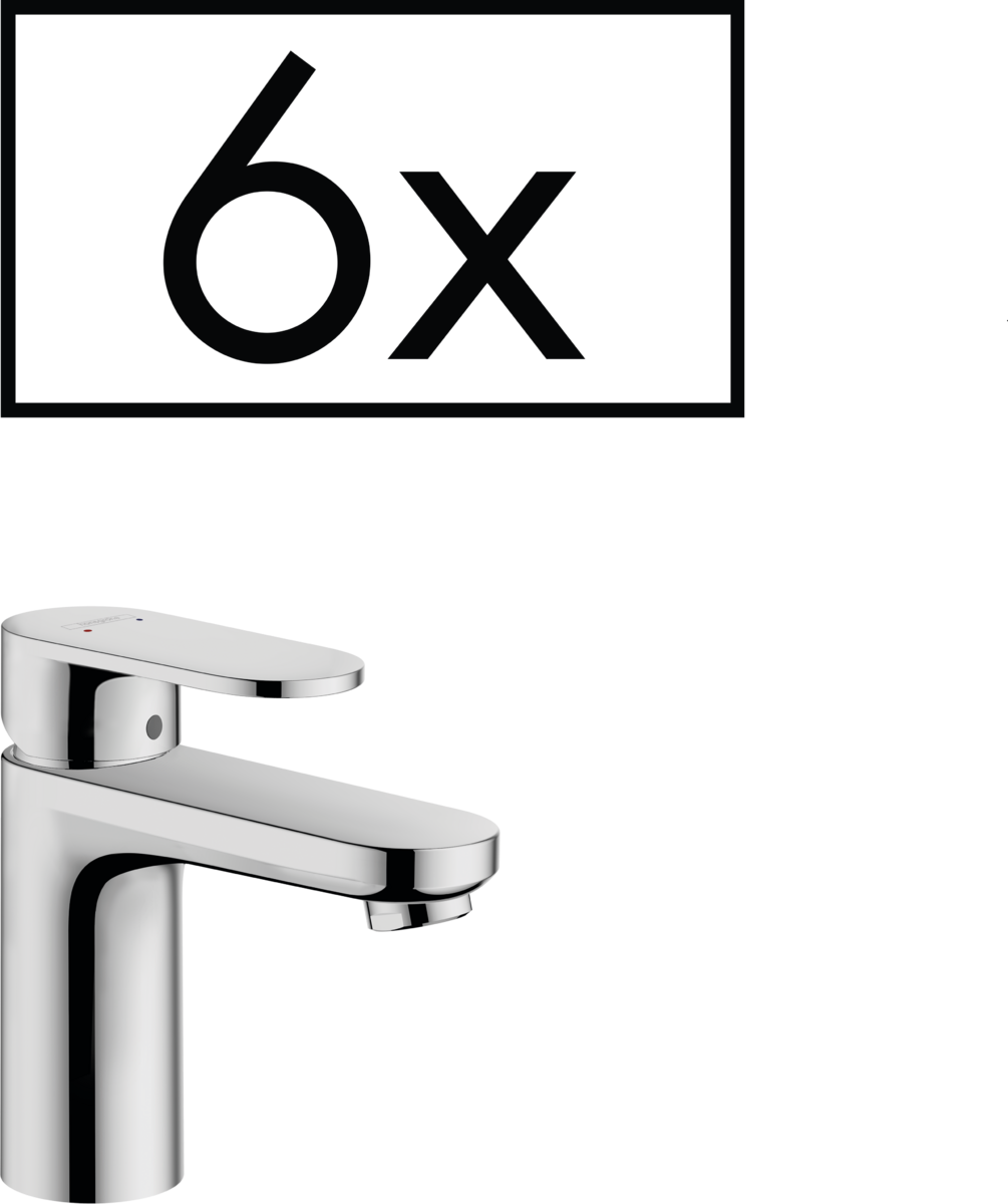 Hansgrohe Vernis Blend Single Lever Basin Mixer 100 With Pop-up Waste Set Project Pack (6 Pcs.) - Chrome - 71588000