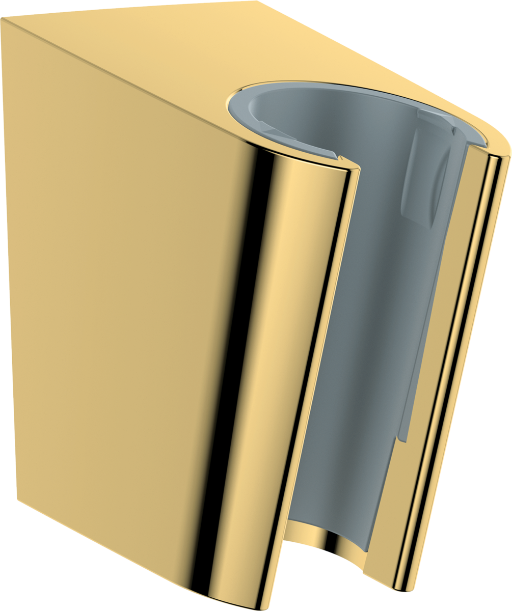 Hansgrohe Shower Holder Porter S in polished gold optic with ergonomic design for hand shower mounting