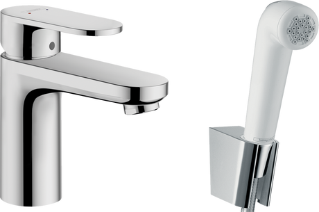 Hansgrohe Vernis Blend Single Lever Basin Mixer 100 With Bidet Spray And Shower Hose 1600mm - Chrome - 71215000
