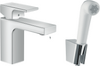 Hansgrohe Vernis Shape Single Lever Basin Mixer 100 With Bidet Spray And Shower Hose 1600mm - Chrome - 71216000