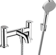 Hansgrohe Vernis Blend 2-hole Rim Mounted Bath Mixer with Diverter Valve And Vernis Blend Hand Shower Vario - Chrome - 71461000