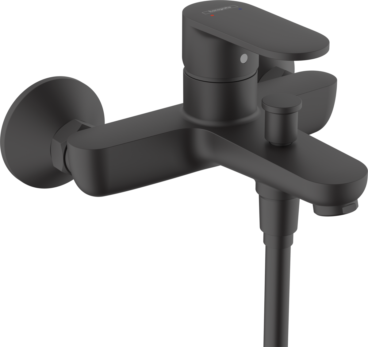 Hansgrohe Vernis Blend Single Lever Bath Mixer For Exposed Installation - Matt Black - 71440670
