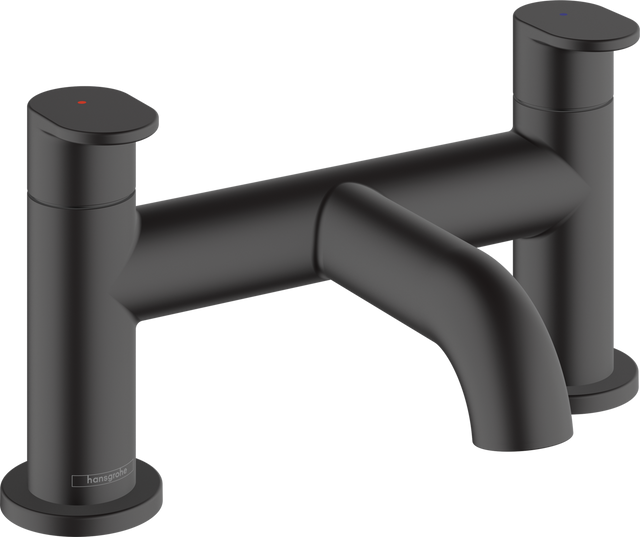 Hansgrohe Vernis Blend 2-hole Rim Mounted Bath Mixer - Matt Black - 71442670