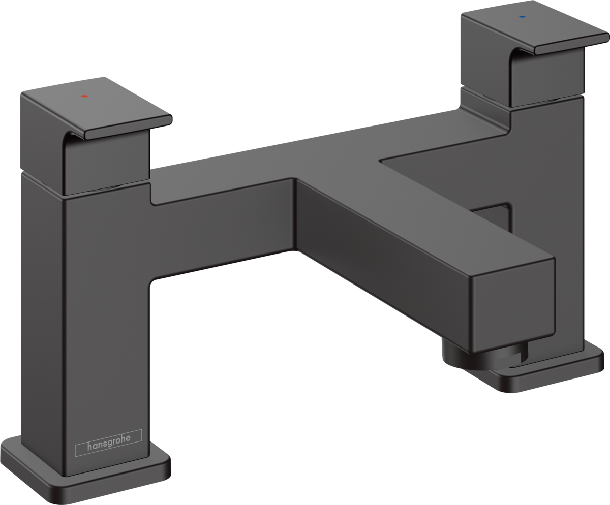 Hansgrohe Vernis Shape 2-hole Rim Mounted Bath Mixer - Matt Black - 71452670