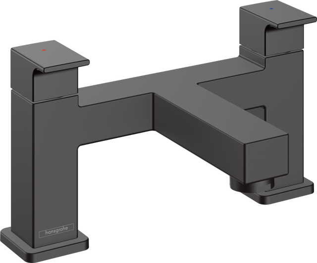Hansgrohe Vernis Shape 2-hole Rim Mounted Bath Mixer - Matt Black - 71452670