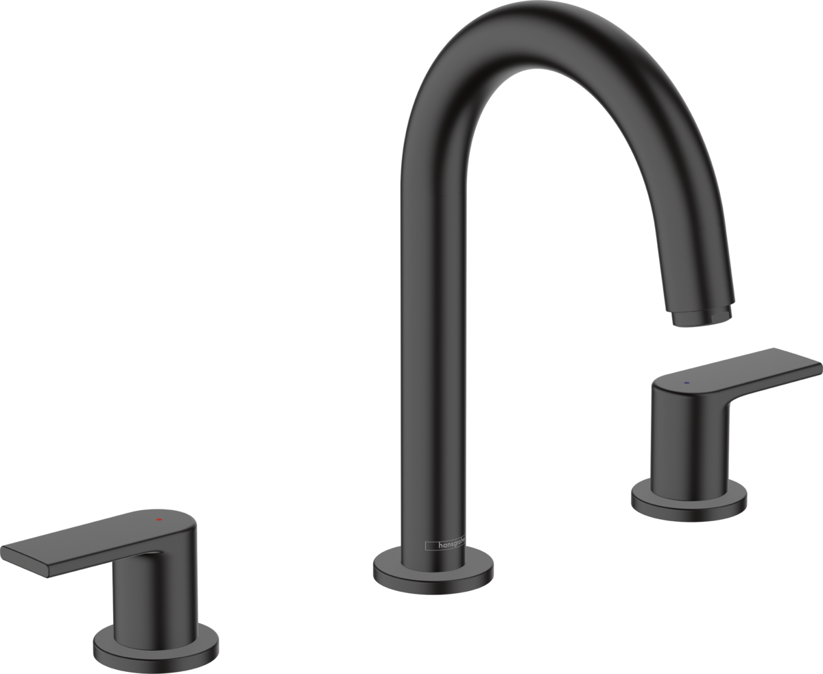 Hansgrohe Vernis Shape 3-hole Basin Mixer with Pop-up Waste Set - Matt Black - 71563670