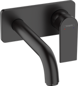Hansgrohe Vernis Shape Single Lever Basin Mixer Wall-mounted With Spout 207mm - Trim Only - Matt Black - 71578670