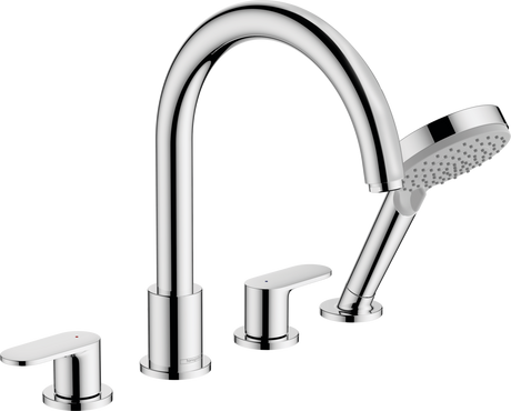 Hansgrohe Vernis Blend 4-hole Rim Mounted Bath Mixer - Chrome - 71456000