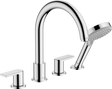 Hansgrohe Vernis Shape 4-hole Rim Mounted Bath Mixer - Chrome - 71459000