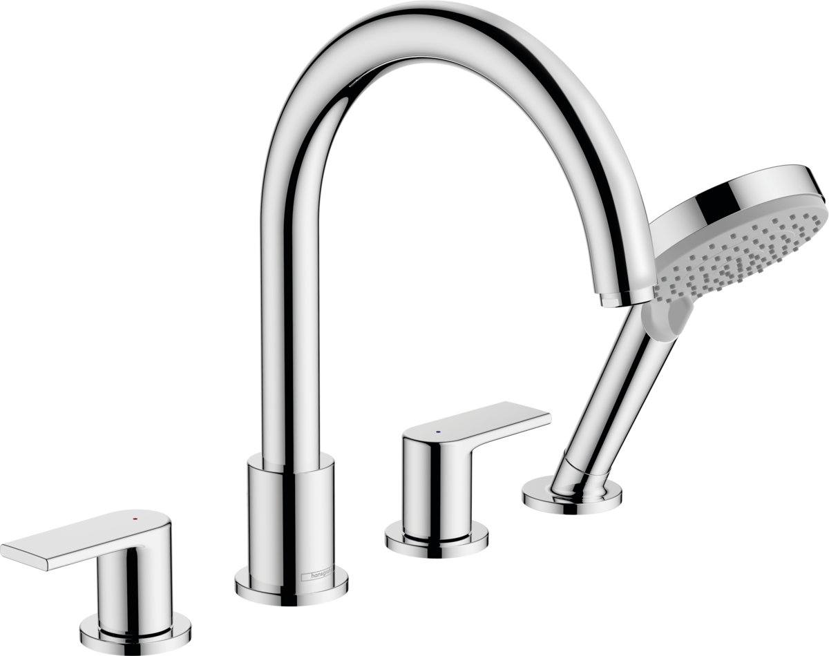 Hansgrohe Vernis Shape 4-hole Rim Mounted Bath Mixer - Chrome - 71459000