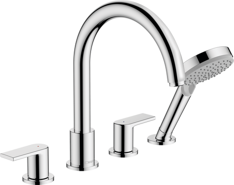 Hansgrohe Vernis Shape 4-hole Rim Mounted Bath Mixer - Chrome - 71459000