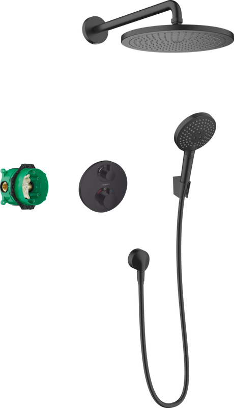 Hansgrohe Croma Shower System 280 1jet with Ecostat S - Matt Black -  27961670