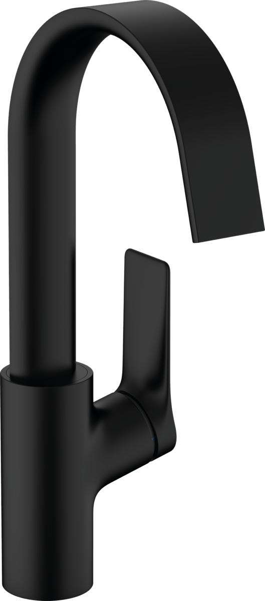 Hansgrohe Vivenis Single Lever Basin Mixer 210 With Swivel Spout Without Waste Set - Matt Black - 75032000
