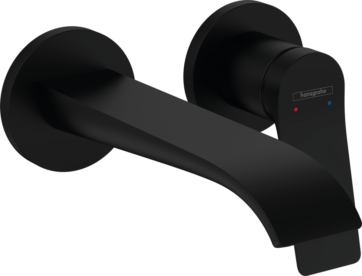 Hansgrohe Vivenis Single Lever Basin Mixer For Concealed Installation Wall-mounted With Spout 192mm - Matt Black - 75050670