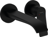Hansgrohe Vivenis Single Lever Basin Mixer For Concealed Installation Wall-mounted With Spout 192mm - Matt Black - 75050670