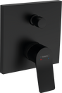Hansgrohe Vivenis Single Lever Bath Mixer For Concealed Installation with Integrated Security Combination According to EN1717 - Matt Black - 75416670