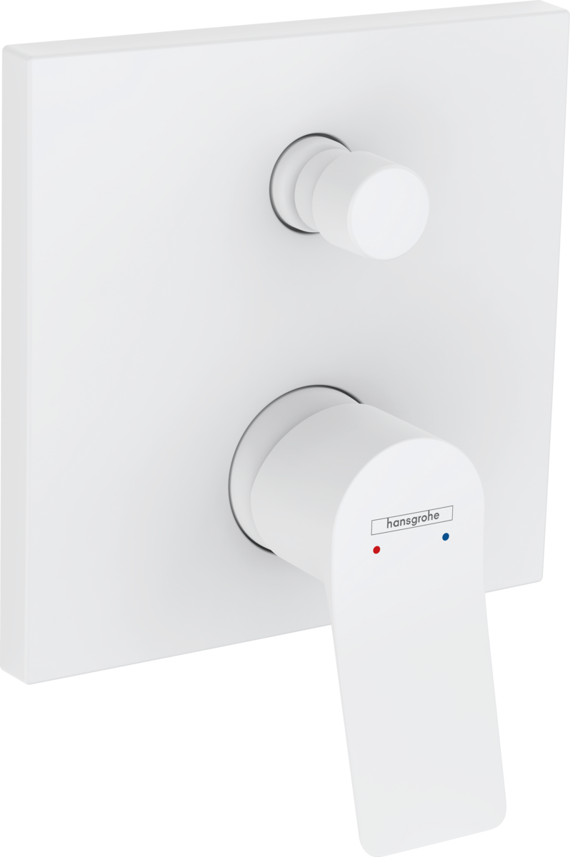 Hansgrohe Vivenis Single Lever Bath Mixer For Concealed Installation with Integrated Security Combination According to EN1717 - Matt White - 75416700