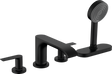 Hansgrohe Vivenis 4-hole Rim Mounted Bath Mixer With Sbox - Matt Black - 75444670