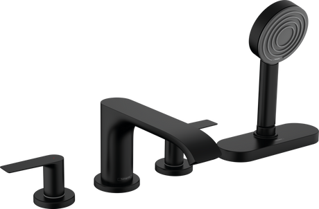 Hansgrohe Vivenis 4-hole Rim Mounted Bath Mixer With Sbox - Matt Black - 75444670
