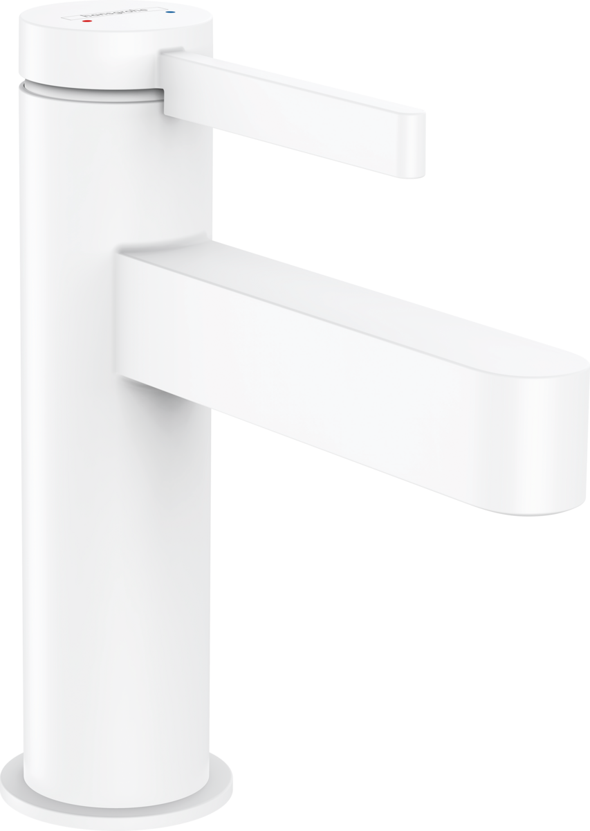 Hansgrohe Finoris Single Lever Basin Mixer 100 With Push-open Waste Set - Matt White - 76010700