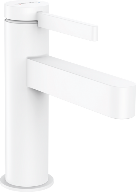 Hansgrohe Finoris Single Lever Basin Mixer 100 With Push-open Waste Set - Matt White - 76010700