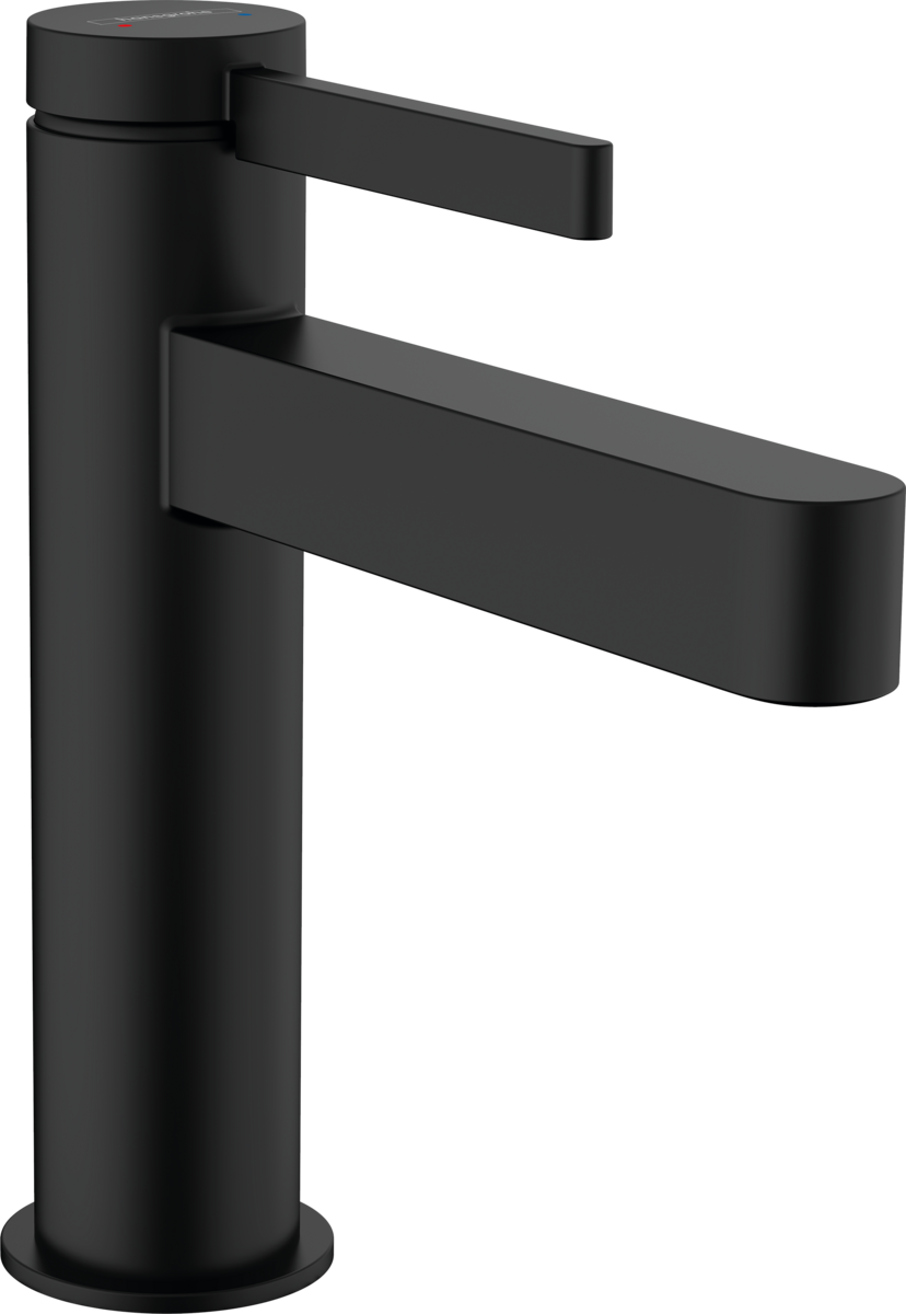 Hansgrohe Finoris Single Lever Basin Mixer 110 with Push-open Waste Set - Matt Black - 76023670