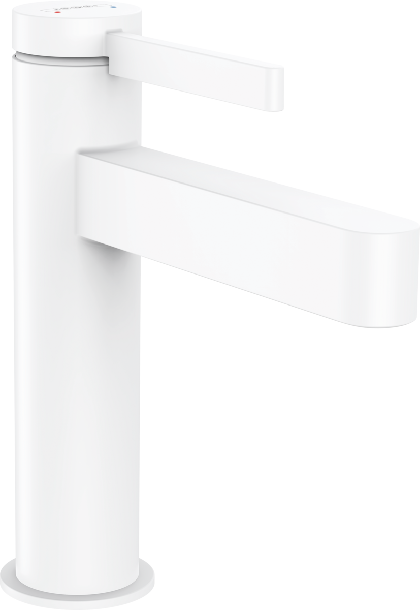 Hansgrohe Finoris Single Lever Basin Mixer 110 with Push-open Waste Set - Matt White - 76023700