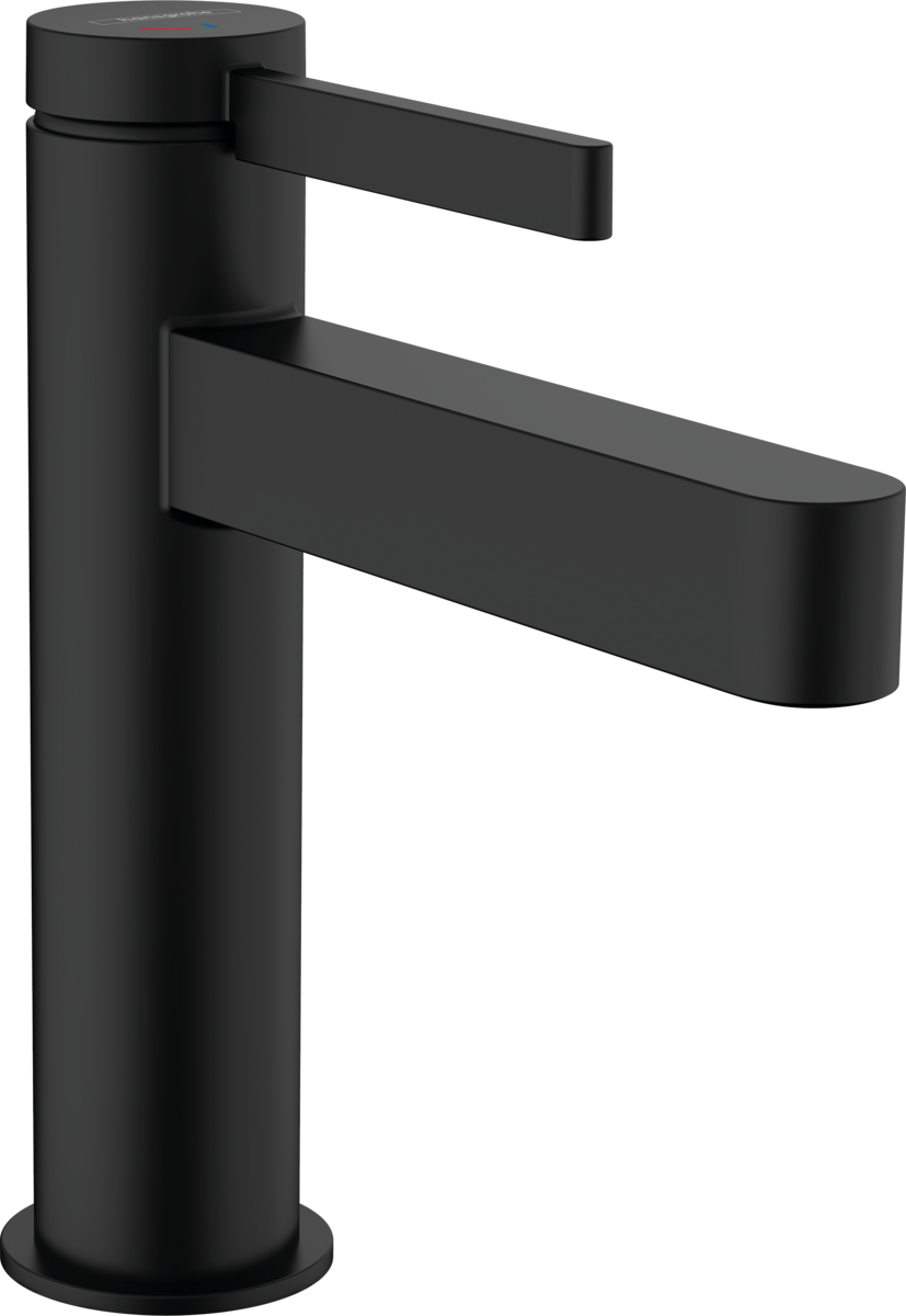 Hansgrohe Finoris Single Lever Basin Mixer 110 Coolstart With Push-open Waste Set - Matt Black - 76024670