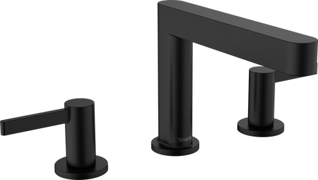 Hansgrohe Finoris 3-hole Basin Mixer 110 with Push-open Waste Set - Matt Black - 76033670