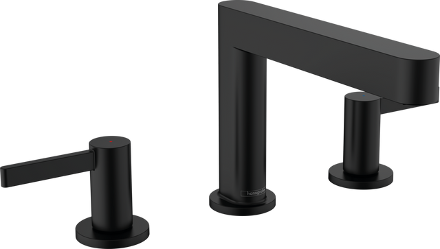 Hansgrohe Finoris 3-hole Basin Mixer 110 with Push-open Waste Set - Matt Black - 76033670