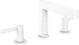 Hansgrohe Finoris 3-hole Basin Mixer 110 with Push-open Waste Set - Matt White - 76033700