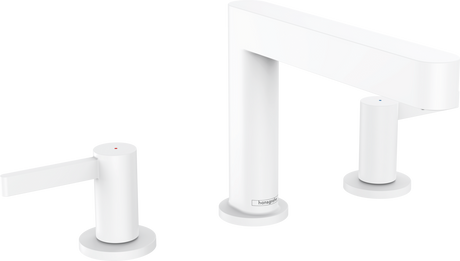 Hansgrohe Finoris 3-hole Basin Mixer 110 with Push-open Waste Set - Matt White - 76033700