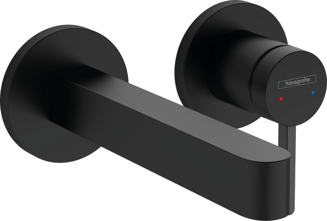 Hansgrohe Finoris Single Lever Basin Mixer For Concealed Installation Wall-mounted With Spout 168mm - Matt Black - 76051670