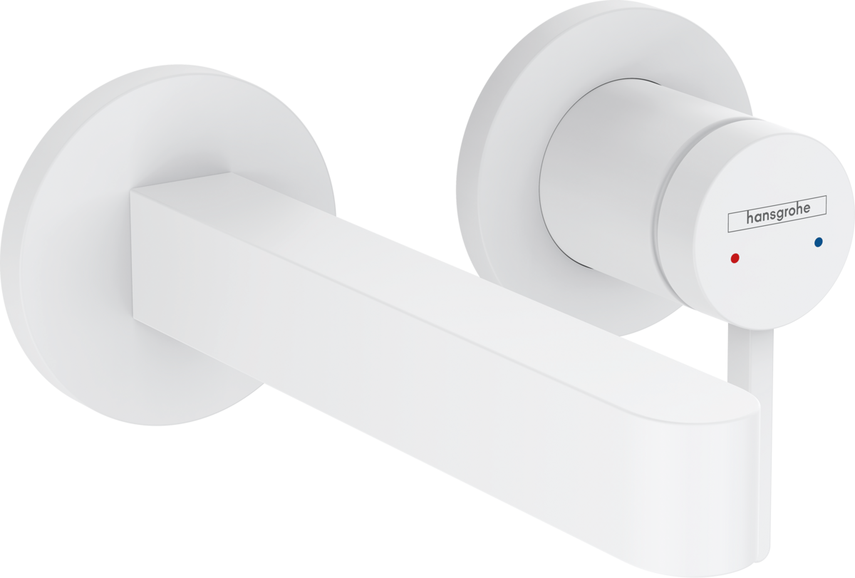 Hansgrohe Finoris Single Lever Basin Mixer For Concealed Installation Wall-mounted With Spout 168mm - Matt White - 76051700