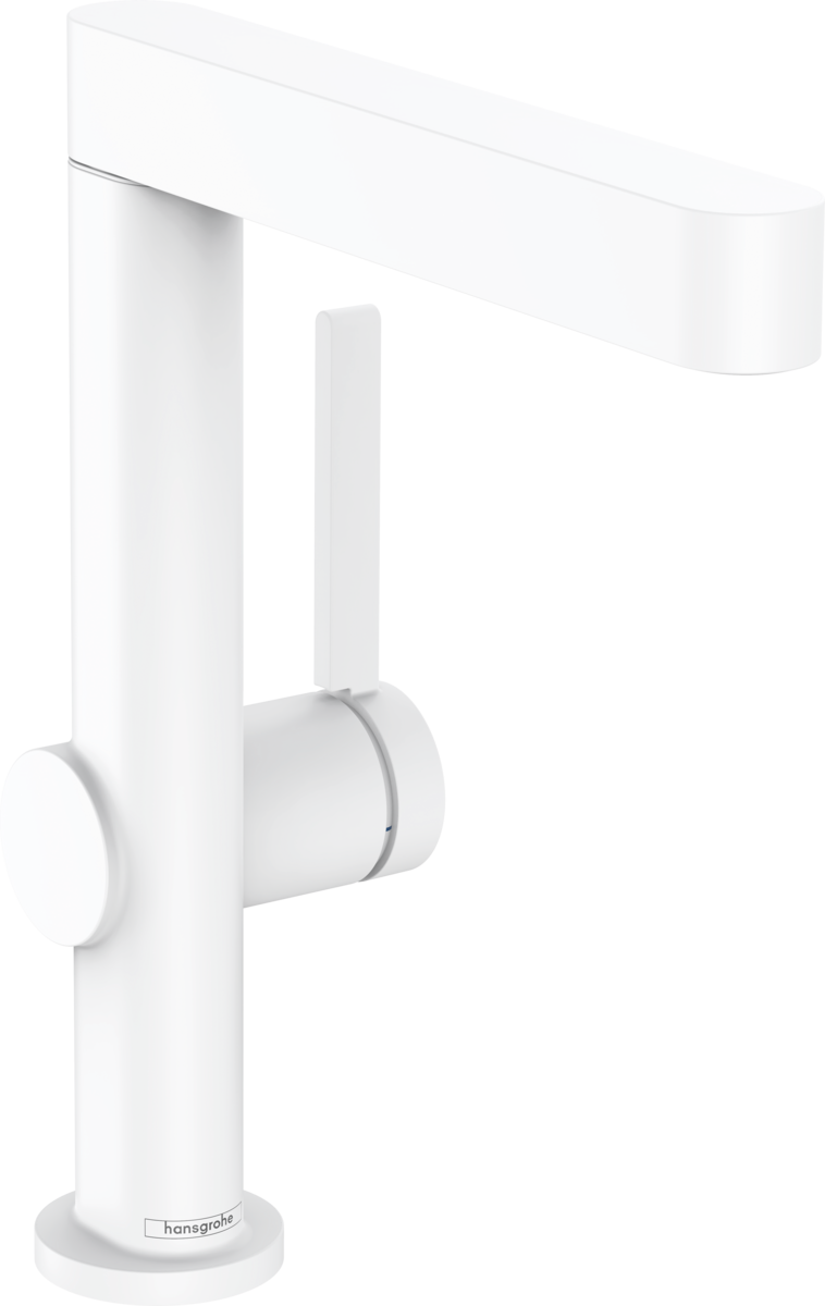 Hansgrohe Finoris Single Lever Basin Mixer 230 with Swivel Spout And Push-open Waste Set - Matt White - 76060700