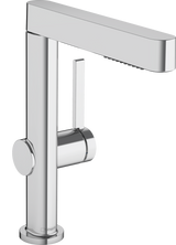 Hansgrohe Finoris Single Lever Basin Mixer 230 with Pull-out Spray  2jet And Push-open Waste Set - Chrome - 76063000