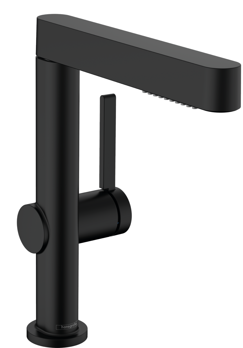 Hansgrohe Finoris Single Lever Basin Mixer 230 with Pull-out Spray  2jet And Push-open Waste Set - Matt Black - 76063670 - DISCONTINUED
