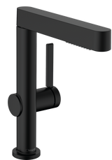 Hansgrohe Finoris Single Lever Basin Mixer 230 with Pull-out Spray  2jet And Push-open Waste Set - Matt Black - 76063670 - DISCONTINUED