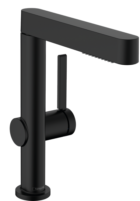 Hansgrohe Finoris Single Lever Basin Mixer 230 with Pull-out Spray  2jet And Push-open Waste Set - Matt Black - 76063670 - DISCONTINUED