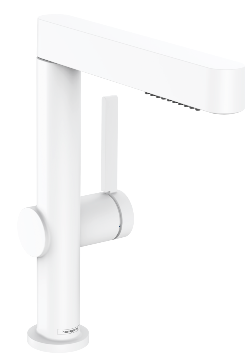 Hansgrohe Finoris Single Lever Basin Mixer 230 with Pull-out Spray  2jet And Push-open Waste Set - Matt White - 76063700