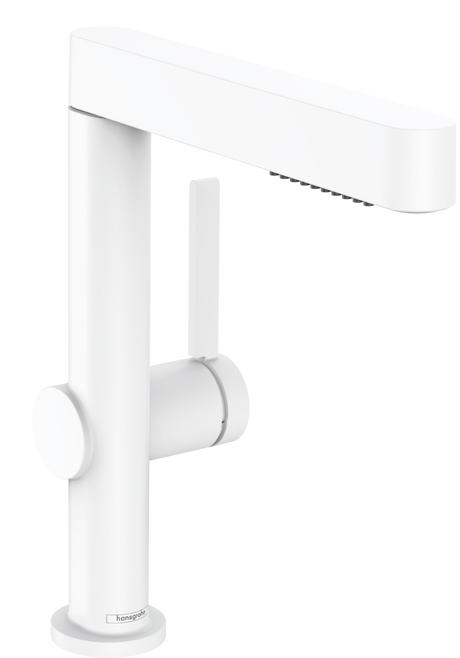 Hansgrohe Finoris Single Lever Basin Mixer 230 with Pull-out Spray  2jet And Push-open Waste Set - Matt White - 76063700