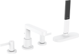 Hansgrohe Finoris 4-hole Rim Mounted Bath Mixer with sBox - Matt White - 76444700