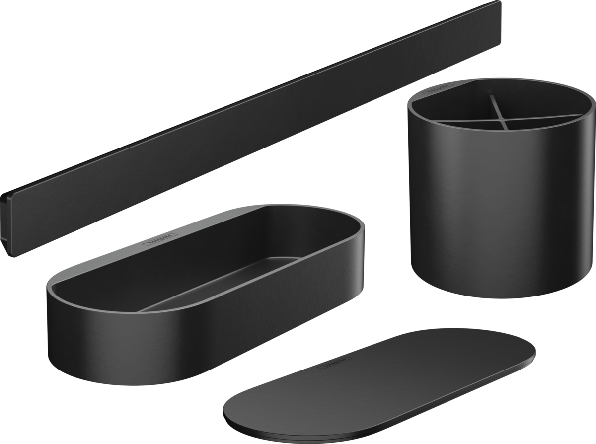Hansgrohe Wallstoris Bathroom Bundle - Matt Black - 27968670
