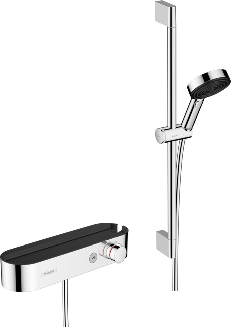 Hansgrohe Pulsify Select S Shower System 105 3jet Relaxation With Hand Shower Thermostat Shower Bar 65 Cm Slider And Shower Hose - Chrome - 24260000