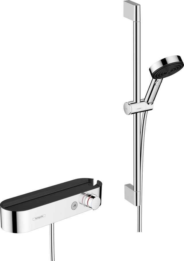 Hansgrohe Pulsify Select S Shower System 105 3jet Relaxation With Hand Shower Thermostat Shower Bar 65 Cm Slider And Shower Hose - Chrome - 24260000