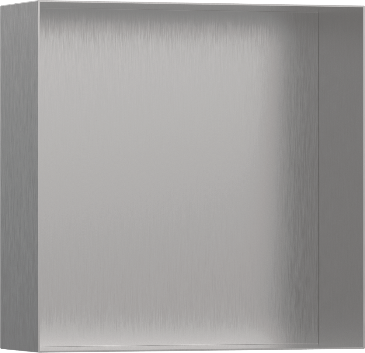 Hansgrohe XtraStoris Minimalistic Wall Niche Frameless 300/300/100 - Brushed Stainless Steel - 56073800