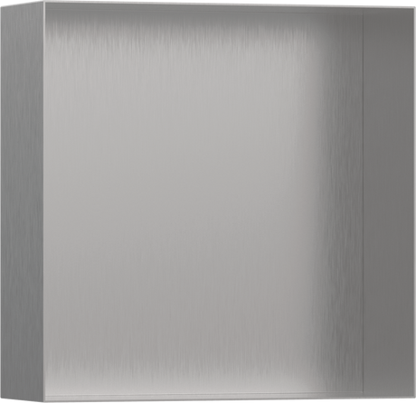 Hansgrohe XtraStoris Minimalistic Wall Niche Frameless 300/300/100 - Brushed Stainless Steel - 56073800