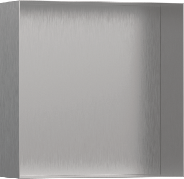 Hansgrohe XtraStoris Minimalistic Wall Niche Frameless 300/300/100 - Brushed Stainless Steel - 56073800